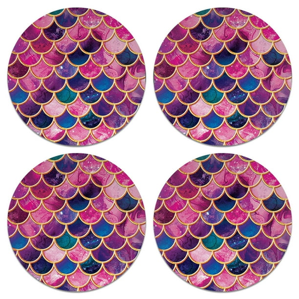 Perfect Car Accessories Coaster measures 2.56 inches with rubber backing and fabric top Blue Pink Ombre Mermaid Scales Car Coasters for drinks Set of 2 Perfect Car Accessories Coaster measures 2.56 inches with rubber backing and fabric top Blue Pink Ombre Mermaid Scales Car Coasters for drinks Set of 2